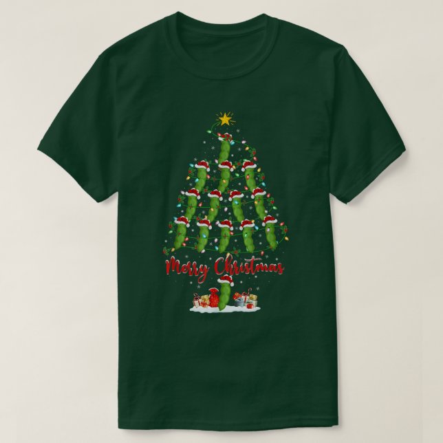 Green Bean Lover Matching Santa Green Bean Christm T-Shirt (Design vorne)
