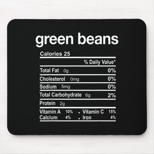 Green Beans Nutrition Facts Funny Thanksgiving Chr Mousepad (Vorne)
