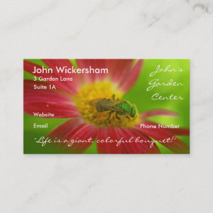 Green Bee & Painted Daisy Business Card Visitenkarte