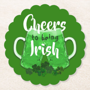 Green Beer Cheers Irish St Patricks Day Untersetzer