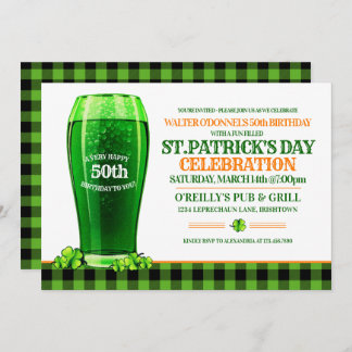 Green Beer St. Patricks Day Adult Geburtstagsparty Einladung