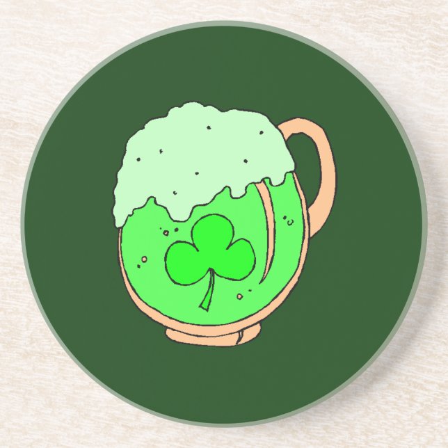 Green Beer St. Patrick's Sandstone Untersetzer (Vorne)