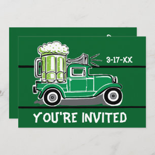 Green Beer Vintag Truck St Patrick's Day Party Einladung
