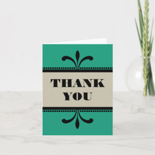 Green/Beige Extravagant Art Deco Danke Karte