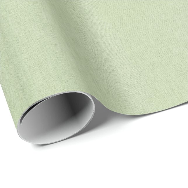 Green Beige Linen Mimic Fabric Texture Geschenkpapier (Rolleneckpunkt)