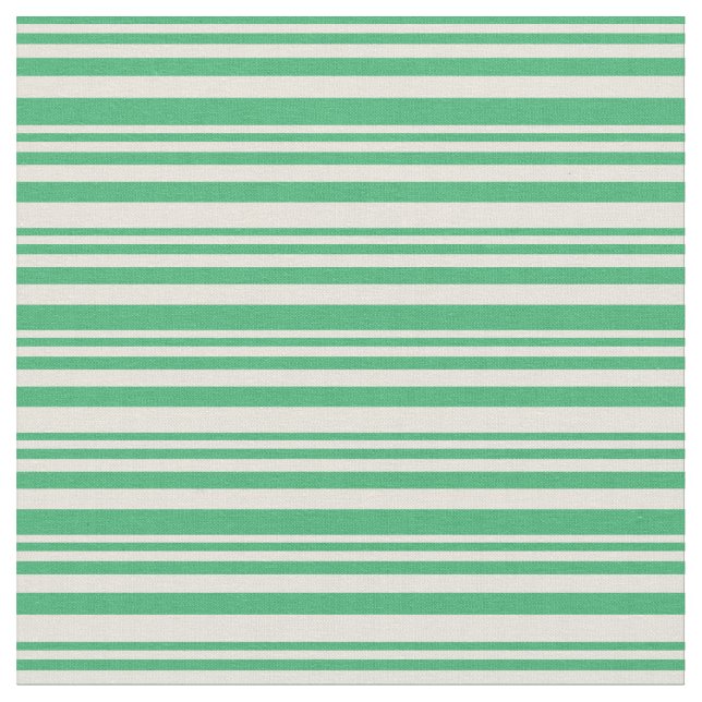 Green & Beige Streifen/Linienmuster Stoff (Nahaufnahme)