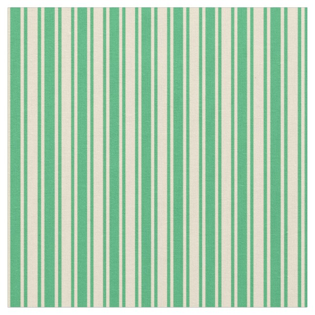 Green & Beige Streifen Muster Stoff (Nahaufnahme)