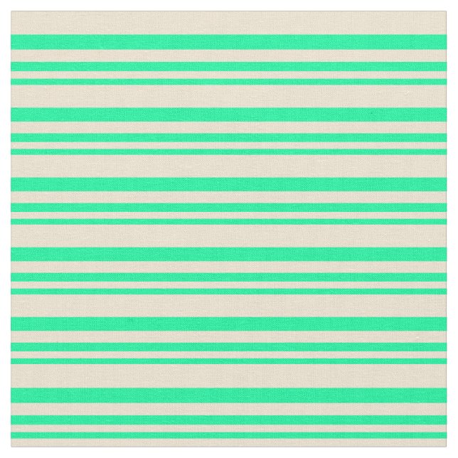 Green & Beige Streifen Muster Stoff (Nahaufnahme)