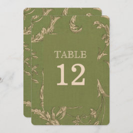 Green Beige Vintage Pattern Burlap Wedding Einladung