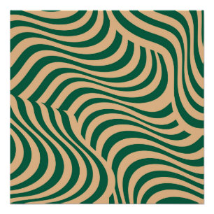 Green Beige Zebra Stripe Minimalistischer Frühjahr Poster