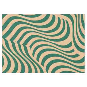 Green Beige Zebra Stripe Minimalistischer Frühjahr Tischdecke