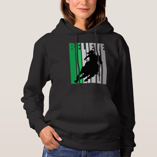 Green Believe Cowgirl Motivational Inspiring Farm  Hoodie (Vorderseite)