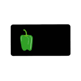 Green Bell Pepper. Ganz. Adressaufkleber