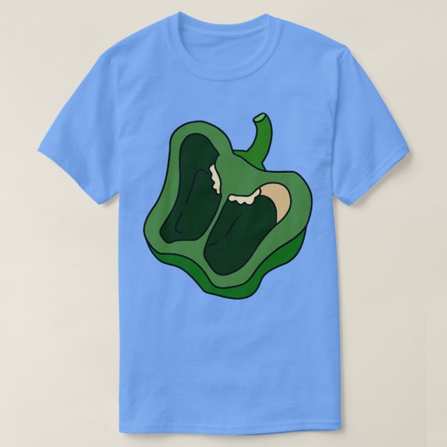 Green Bell Pepper Halb Slice T-Shirt (Design vorne)