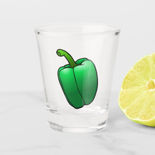 Green Bell Pepper Schnapsglas (Vorderseite)