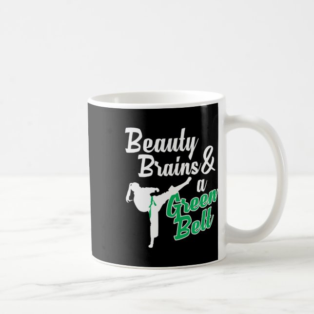 Green Belt Taekwondo Martial Arts Funny Judo Zitat Kaffeetasse (Rechts)
