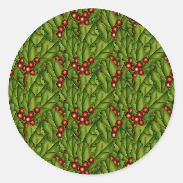Green Berry Christmas Sticker (Vorderseite)