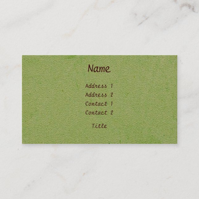Green Beruflich Business Card Visitenkarte (Vorderseite)