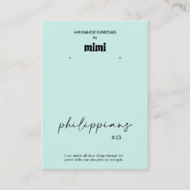 Green Bible Verse Earring Display Business Card Visitenkarte