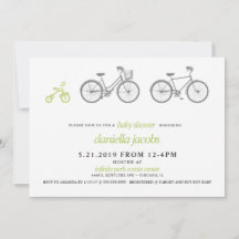 Green Bicycle Baby Shower Einladung