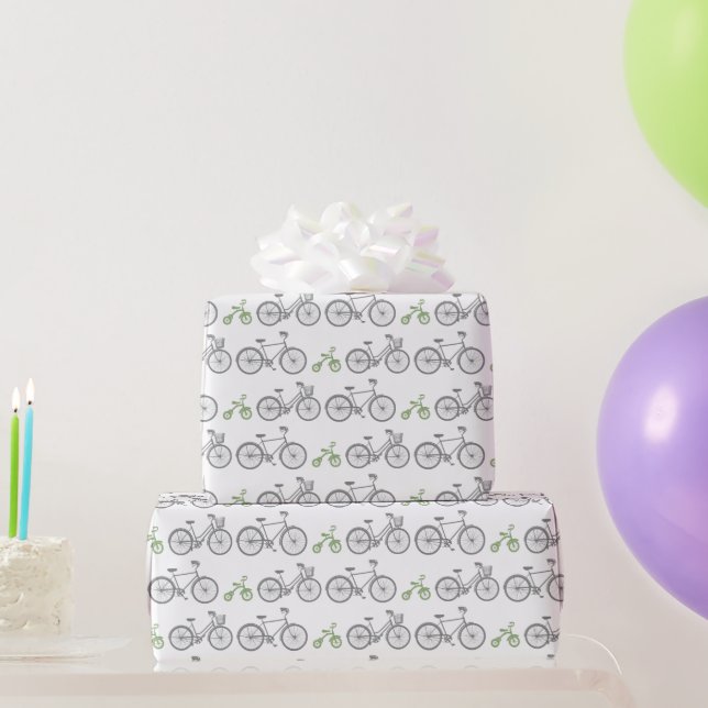 Green Bicycle Geschenkpapier (Partygeschenke)