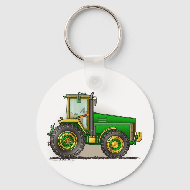 Green Big Traktor Key Chains Schlüsselanhänger (Vorderseite)