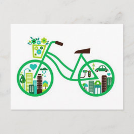 Green Bike Green Bikes Go Green Earth Day Postkarte