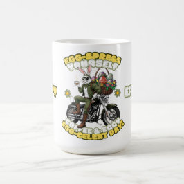 Green Biker Bunny Osterkaffee Tasse