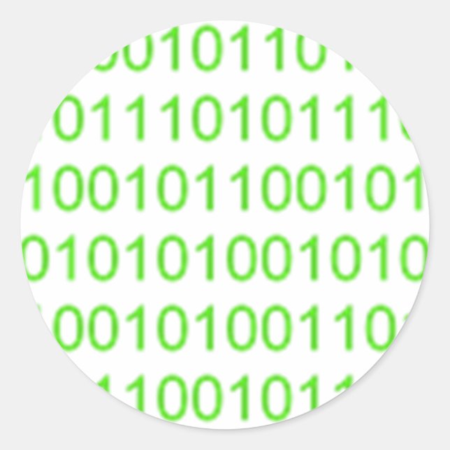 Green Binary 1 - GeekShirts Runder Aufkleber (Vorderseite)