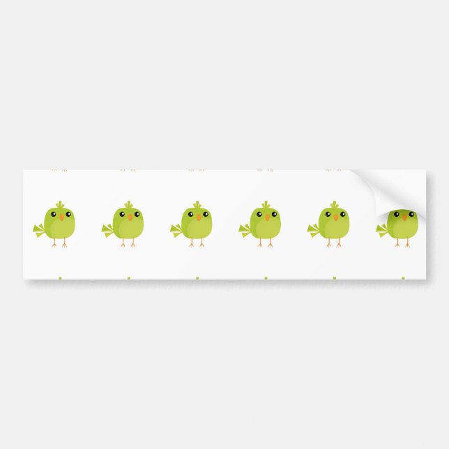 Green Bird Cartoon Autoaufkleber (Vorne)