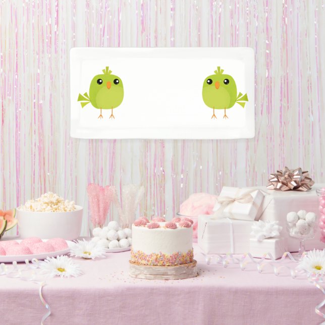 Green Bird Cartoon Banner (Party)
