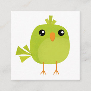 Green Bird Cartoon Begleitkarte