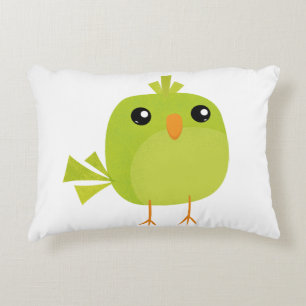 Green Bird Cartoon Dekokissen