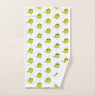 Green Bird Cartoon Handtuch