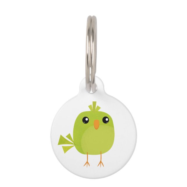 Green Bird Cartoon Haustiermarke (Vorderseite)