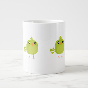 Green Bird Cartoon Jumbo-Tasse