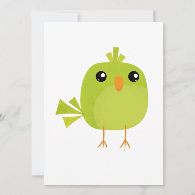 Green Bird Cartoon Karte (Vorderseite)