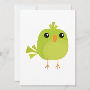 Green Bird Cartoon Karte