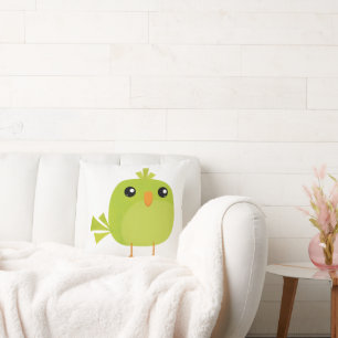Green Bird Cartoon Kissen