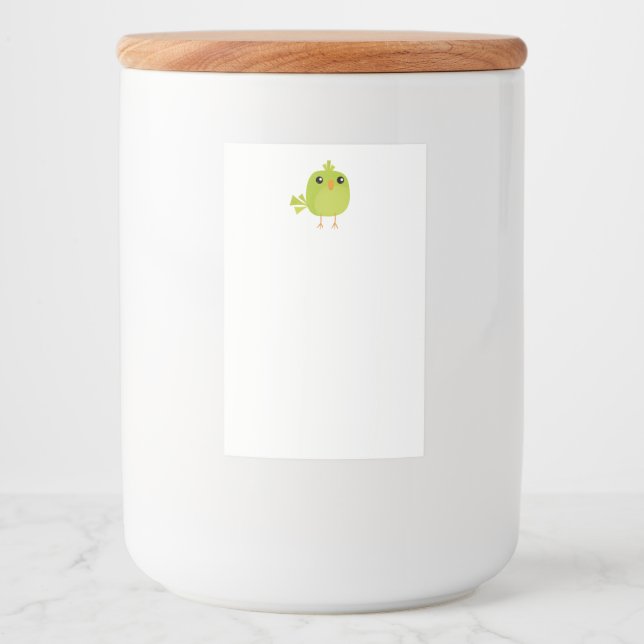 Green Bird Cartoon Lebensmitteletikett (Vorderseite)