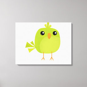 Green Bird Cartoon Leinwanddruck