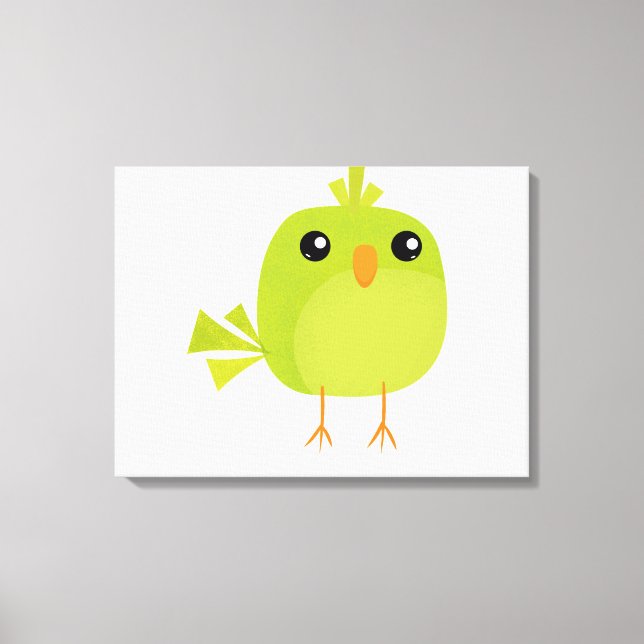 Green Bird Cartoon Leinwanddruck (Vorderseite)