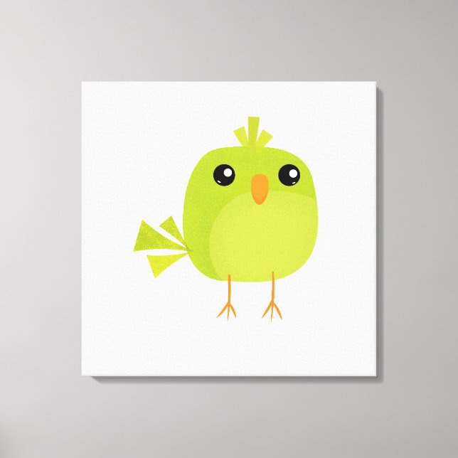 Green Bird Cartoon Leinwanddruck (Vorderseite)