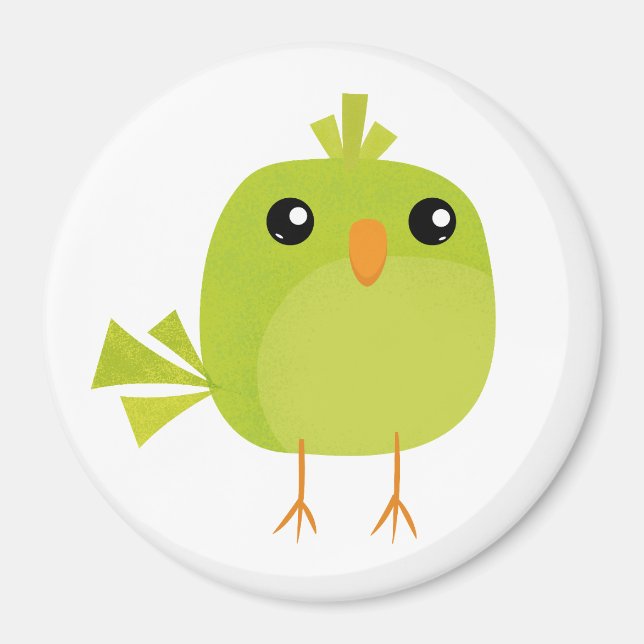 Green Bird Cartoon Magnet (Vorne)