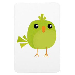 Green Bird Cartoon Magnet