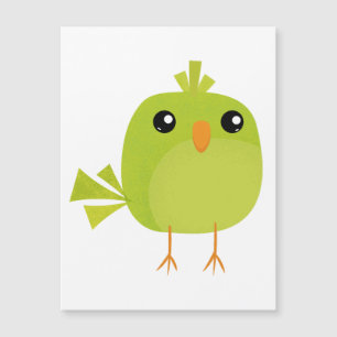 Green Bird Cartoon Magnetkarte