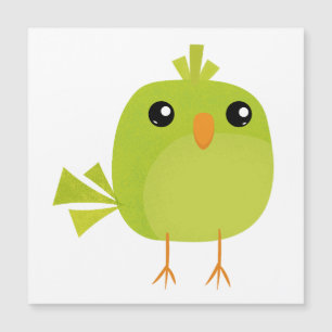 Green Bird Cartoon Magnetkarte