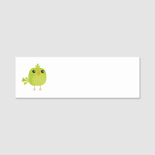Green Bird Cartoon Namensschild (Vorderseite)