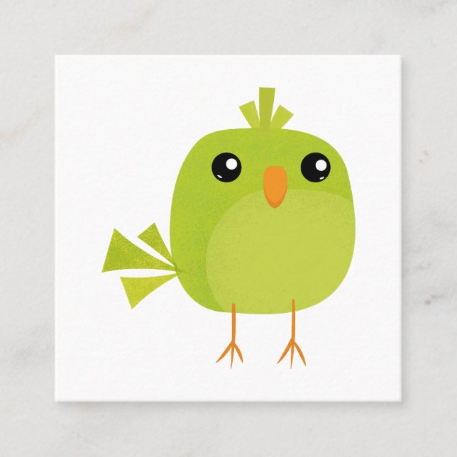 Green Bird Cartoon Rabattkarte (Vorderseite)