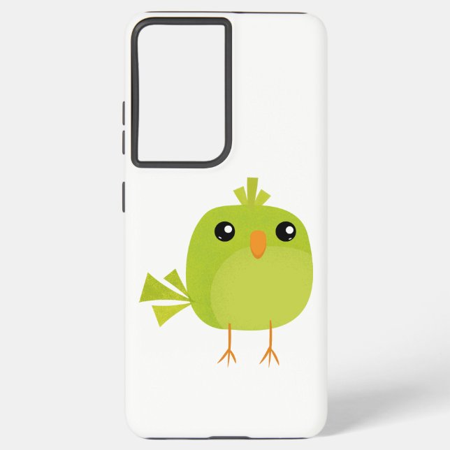 Green Bird Cartoon Samsung Galaxy Hülle (Rückseite)